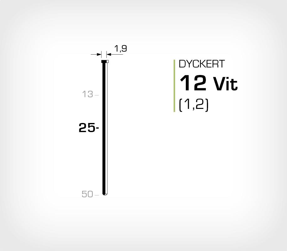 Vitlackerad dyckert 12/25 Vit galv