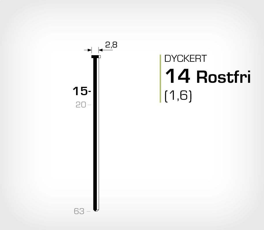 Rostfri dyckert 14/15 SS (SKN 16-15 SS)