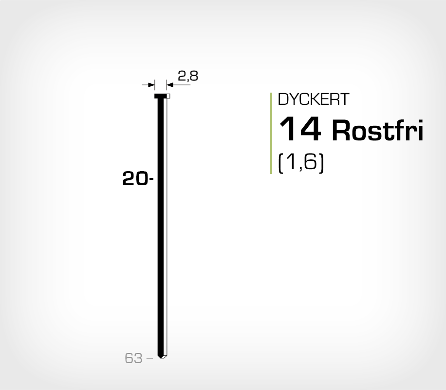 Dyckert 14/20SS Rostfri (SKN 16-20SS)