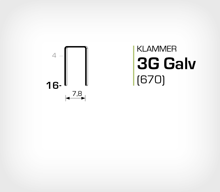 Klammer 3G/16 Elförzinkad Galv (670-16)