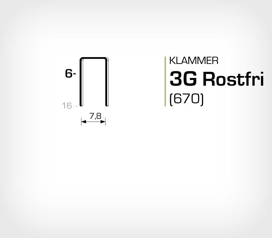 Klammer 3G/6 SS Rostfri (670-06 SS)
