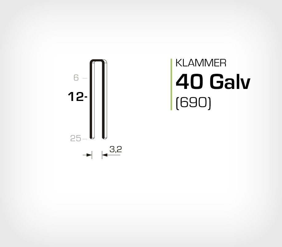 Klammer 40/12 Elförzinkad Galv (690-12)