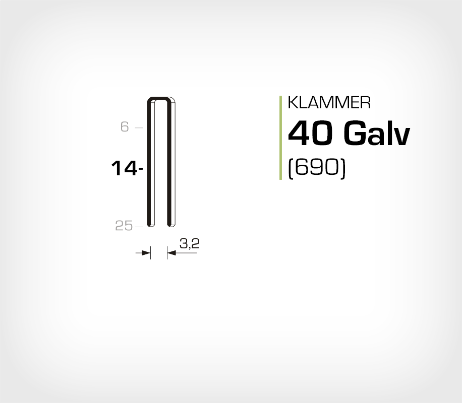 Klammer 40/14 Elförzinkad Galv (690-14)