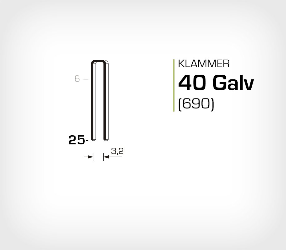 Klammer 40/25 Elförzinkad Galv (690-25)