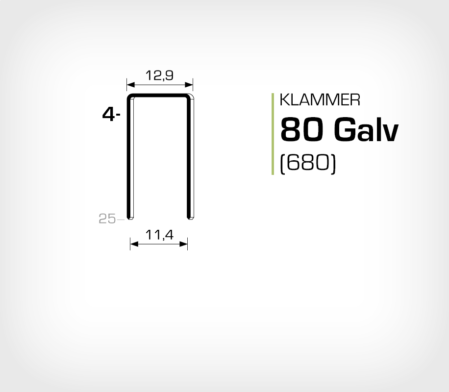 Klammer 80/4 Elförzinkad (680-04) - 10 mille