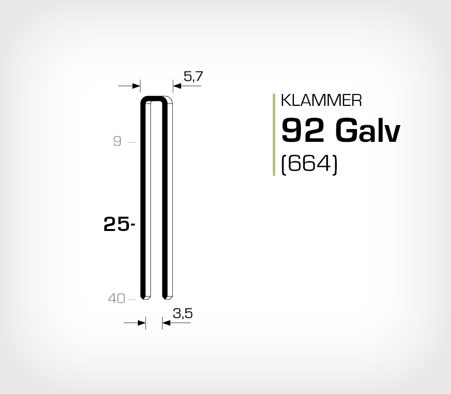 Klammer 92/25 Galv - Elförzinkad (664-25)