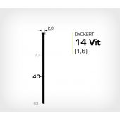 Vitlackerad dyckert 14/40 Vit galv (SKN 16-40 Vit)