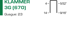 Klammer 3G eller 670 för klammerpistol 3G V